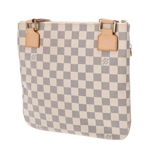 Louis Vuitton White Azur Shoulder Bag Bosphor Pochette Canvas Damier